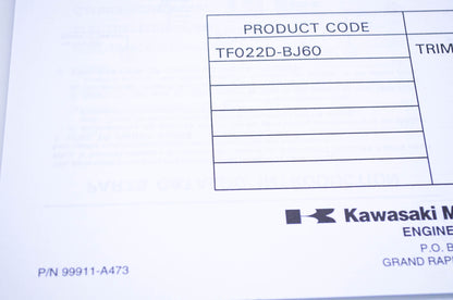 New OEM Kawasaki 99911-A473 Parts Catalog TF22D NOS