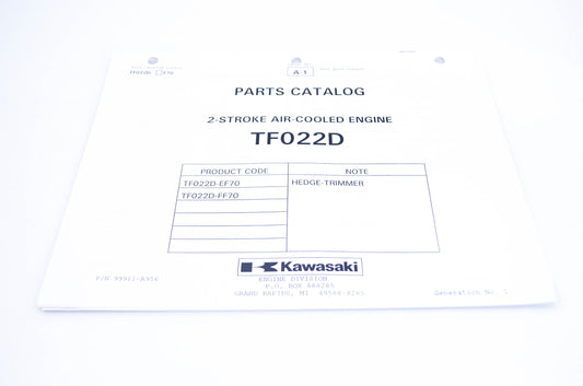 New OEM Kawasaki 99911-A956 Parts Catalog TF022D NOS