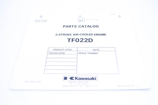 New OEM Kawasaki 99911-A940 Parts Catalog TF022D NOS