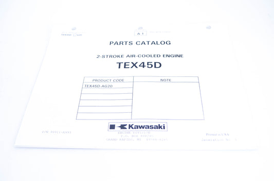 New OEM Kawasaki 99911-A993 Parts Catalog TEX45D NOS