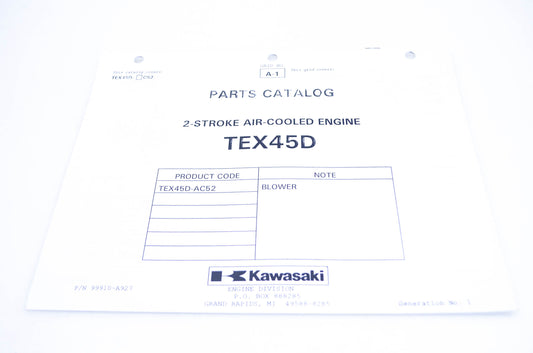 New OEM Kawasaki 99910-A927 Parts Catalog TEX45D NOS