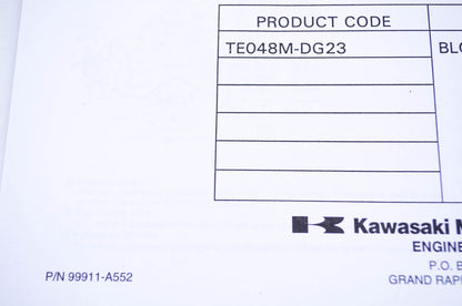 New OEM Kawasaki 99911-A552 Parts Catalog TE048M NOS