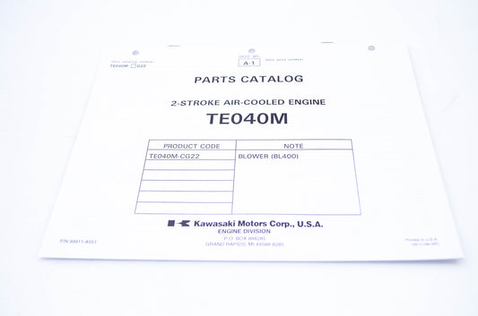 New OEM Kawasaki 99911-A551 Parts Catalog TE040M NOS
