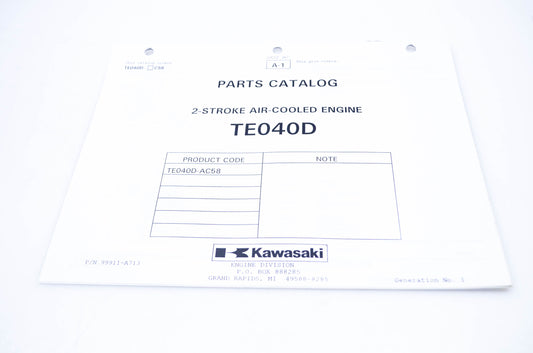 New OEM Kawasaki 99911-A713 Parts Catalog TE040D NOS
