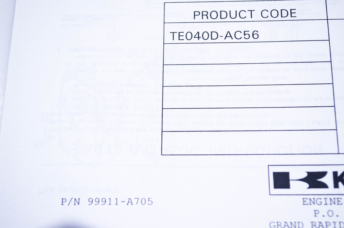 New OEM Kawasaki 99911-A705 Parts Catalog TE040D NOS