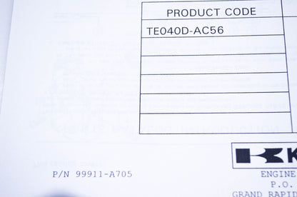 New OEM Kawasaki 99911-A705 Parts Catalog TE040D NOS