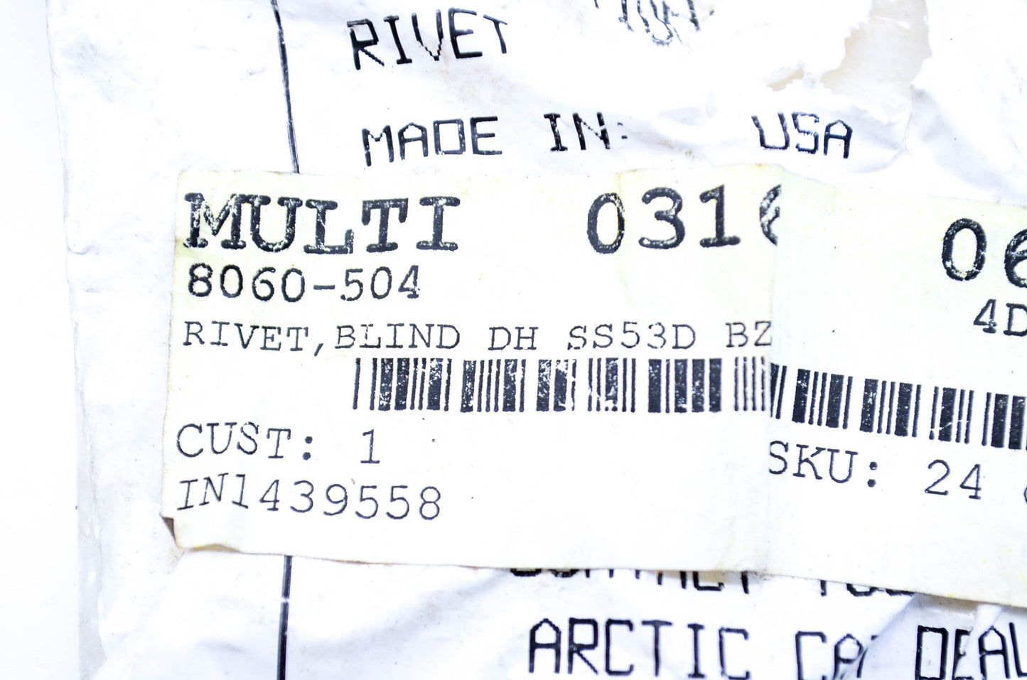 New OEM Arctic Cat 8060-504 Blind Rivet NOS