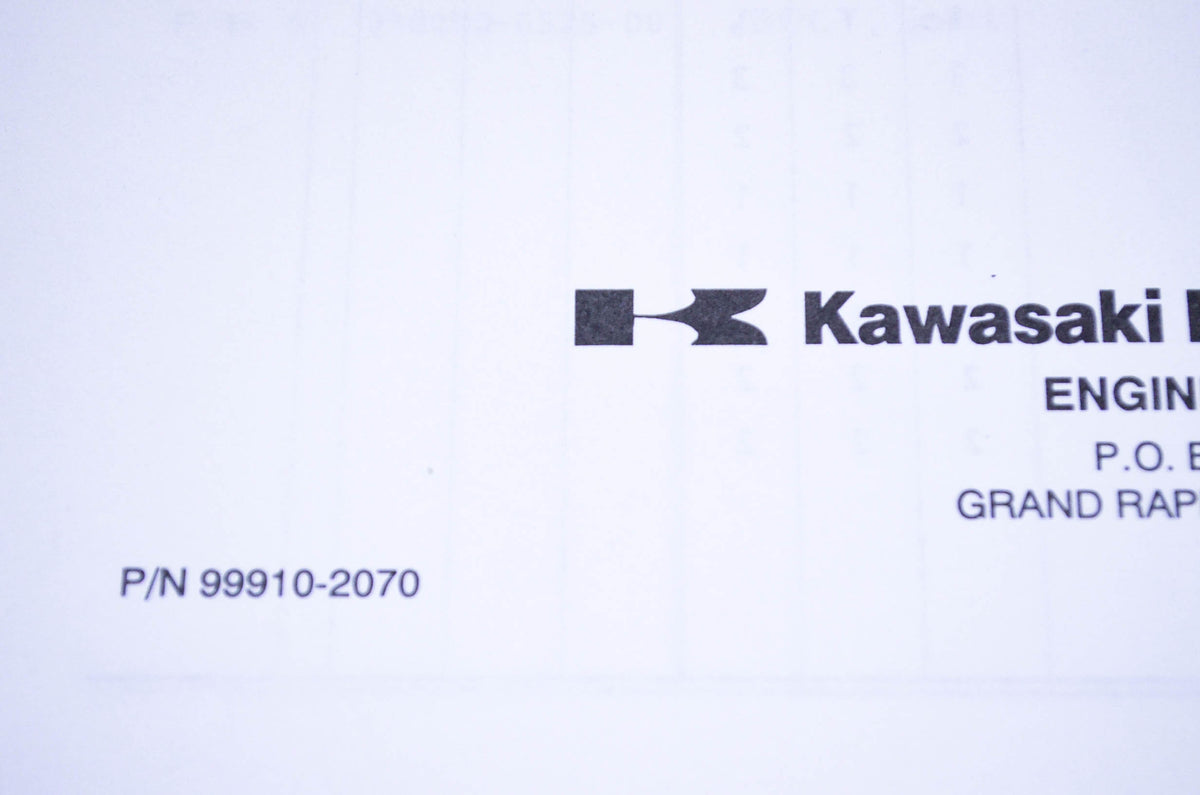 New OEM Kawasaki 99910-2070 Parts Catalog FZ790G-CA00 NOS