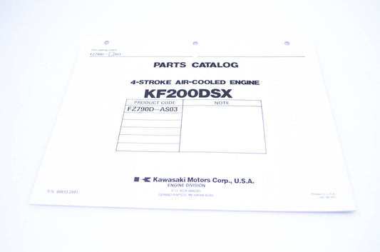 New OEM Kawasaki 99910-2441 Parts Catalog KF200DSX NOS