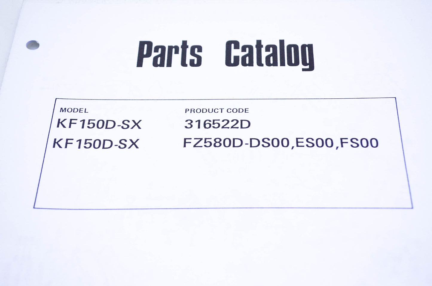 New OEM Kawasaki 99910-2599 Parts Catalog KF150D-SX NOS
