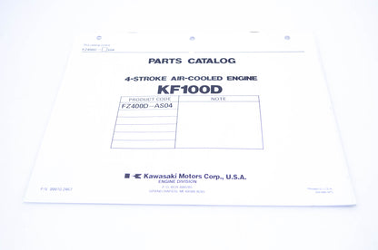 New OEM Kawasaki 99910-2467 Parts Catalog KF100D NOS