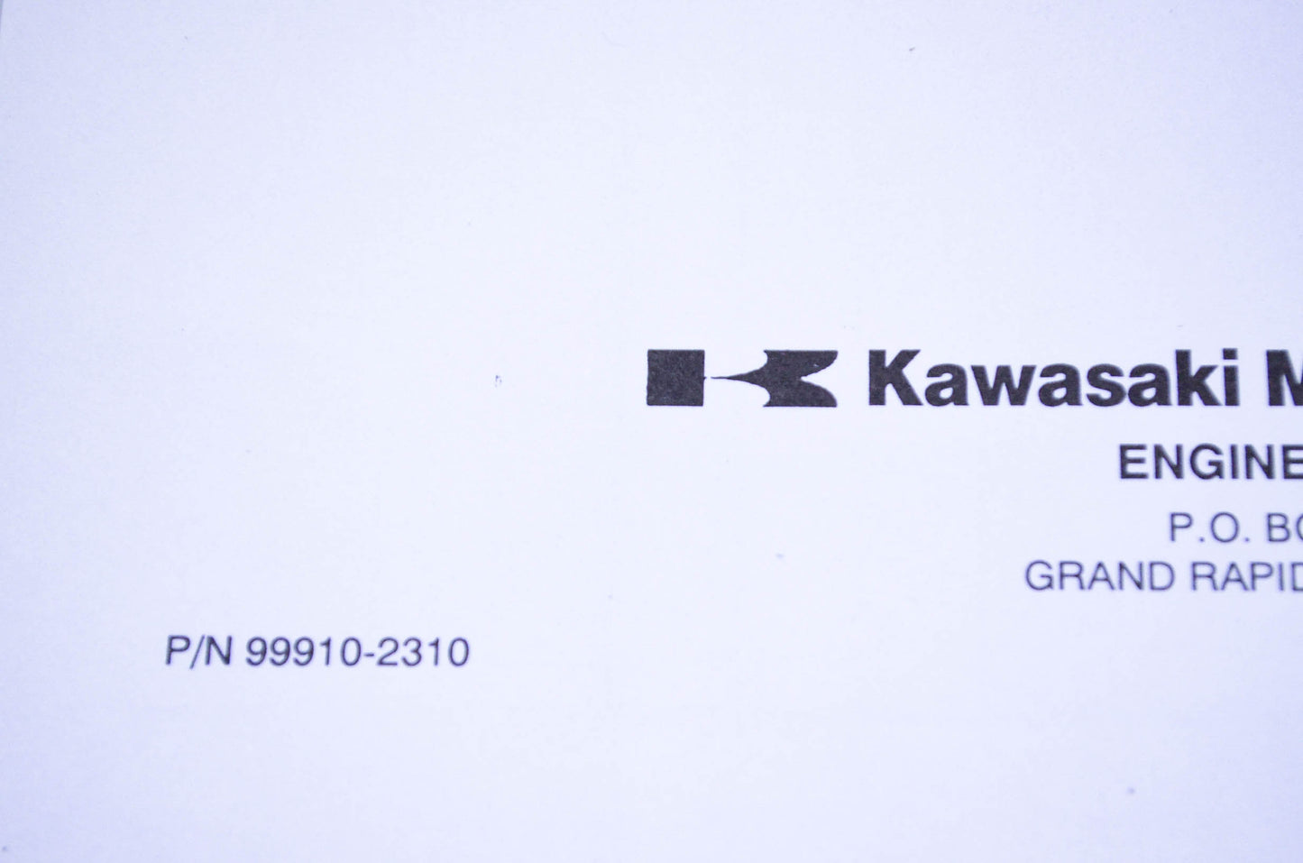 New OEM Kawasaki 99910-2310 Parts Catalog KF82D-X NOS