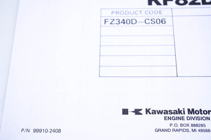 New OEM Kawasaki 99910-2408 Parts Catalog KF82D NOS