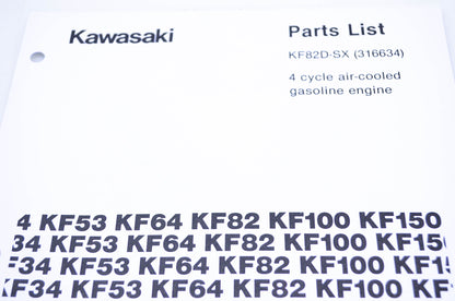 New OEM Kawasaki 99969-0784 Parts List KF82D-SX 316634 NOS