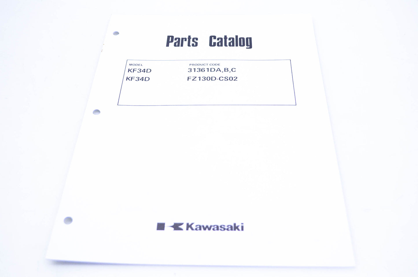New OEM Kawasaki 99910-2192 Parts Catalog KF34D NOS