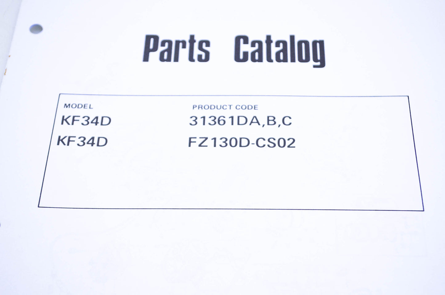 New OEM Kawasaki 99910-2192 Parts Catalog KF34D NOS