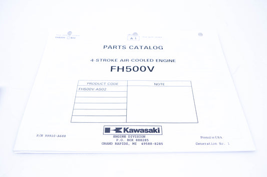 New OEM Kawasaki 99910-A688 Parts Catalog FH500V NOS