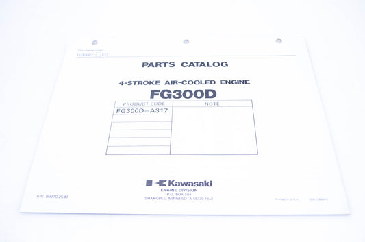 New OEM Kawasaki 99910-2541 Parts Catalog FG300D NOS