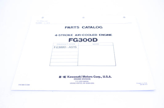 New OEM Kawasaki 99910-2384 Parts Catalog FG300D NOS