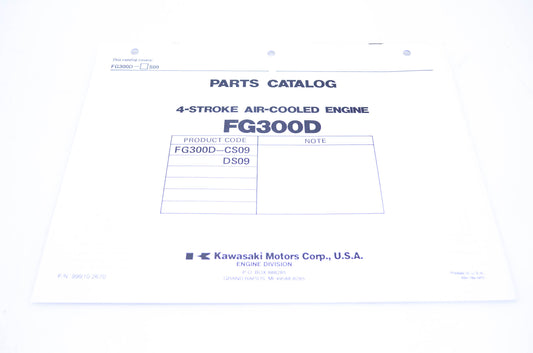 New OEM Kawasaki 99910-2670 Parts Catalog FG300D NOS