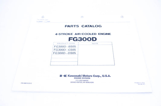 New OEM Kawasaki 99910-2312 Parts Catalog FG300D NOS