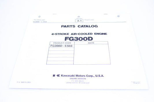 New OEM Kawasaki 99910-2369 Parts Catalog FG300D NOS