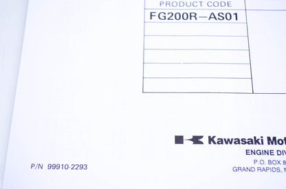 New OEM Kawasaki 99910-2293 Parts Catalog FG200R NOS