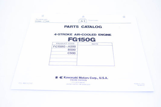 New OEM Kawasaki 99910-2747 Parts Catalog FG150G NOS