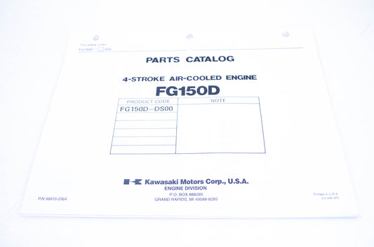 New OEM Kawasaki 99910-2364 Parts Catalog FG150D NOS