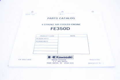 New OEM Kawasaki 99910-A694 Parts Catalog FE350D NOS