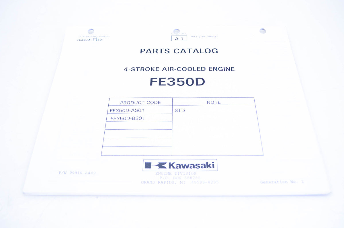 Fe350d New OEM Kawasaki 99910-A449 Parts Catalog FE350D NOS – In Stock ...