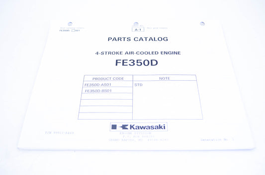 New OEM Kawasaki 99910-A449 Parts Catalog FE350D NOS