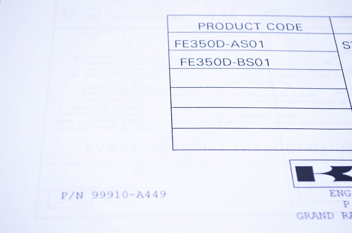 Fe350d New OEM Kawasaki 99910-A449 Parts Catalog FE350D NOS – In Stock ...