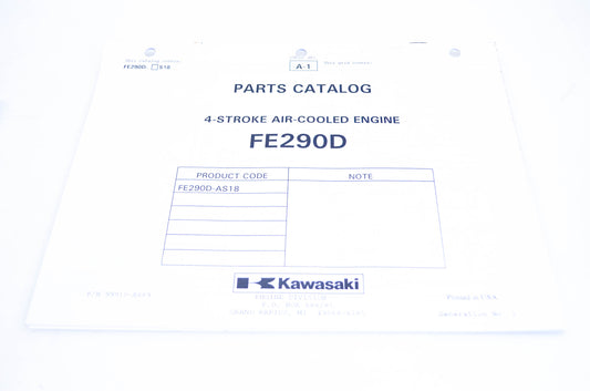 New OEM Kawasaki 99910-A689 Parts Catalog FE290D NOS