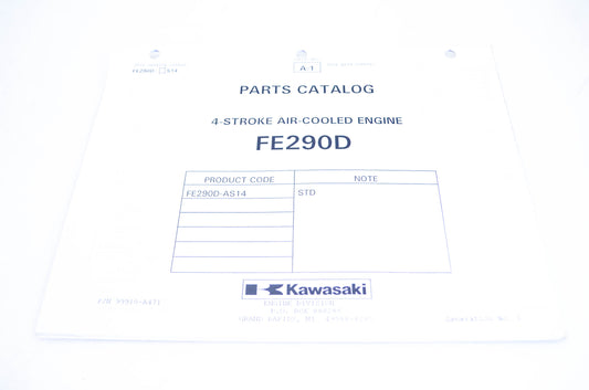 New OEM Kawasaki 99910-A471 Parts Catalog FE290D NOS