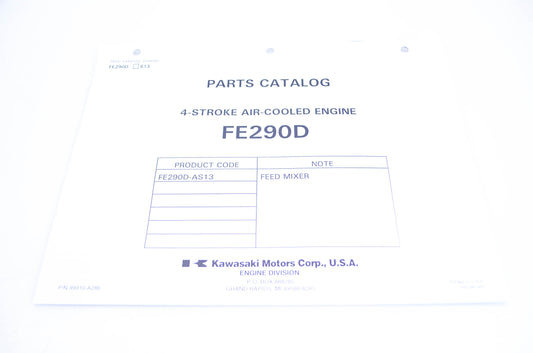 New OEM Kawasaki 99910-A286 Parts Catalog FE290D NOS