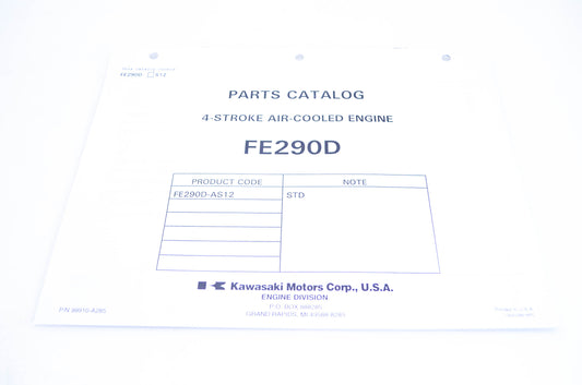 New OEM Kawasaki 99910-A285 Parts Catalog FE290D NOS