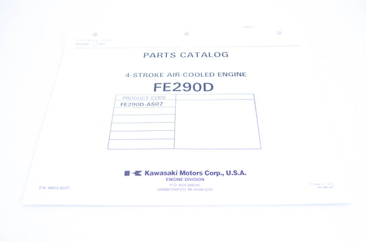 New OEM Kawasaki 99910-A077 Parts Catalog FE290D NOS