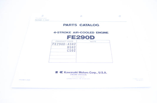 New OEM Kawasaki 99910-2826 Parts Catalog FE290D NOS