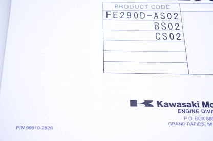 New OEM Kawasaki 99910-2826 Parts Catalog FE290D NOS