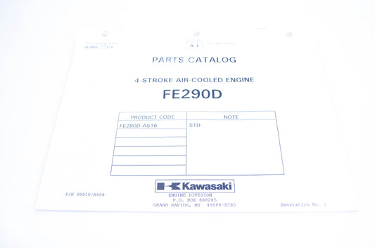 New OEM Kawasaki 99910-A608 Parts Catalog FE290D NOS