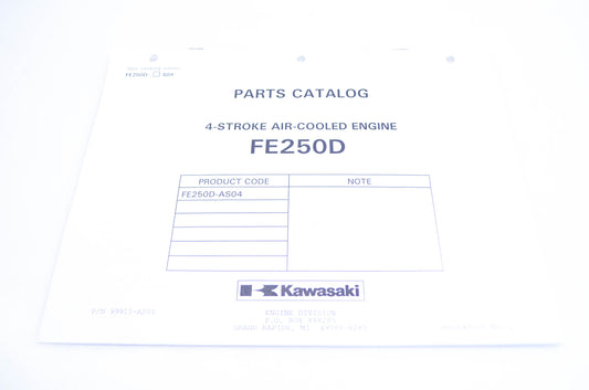 New OEM Kawasaki 99910-A200 Parts Catalog FE250D NOS