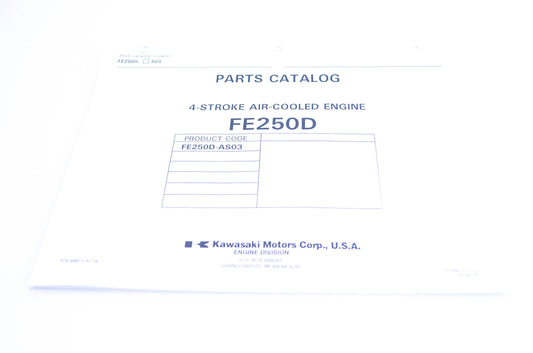 New OEM Kawasaki 99910-A119 Parts Catalog FE250D NOS