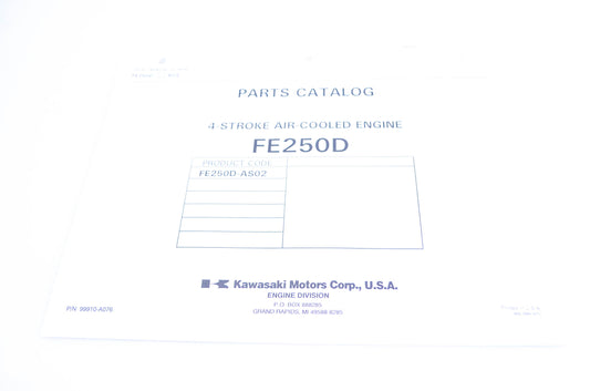 New OEM Kawasaki 99910-A076 Parts Catalog FE250D NOS
