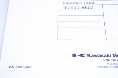 New OEM Kawasaki 99910-A076 Parts Catalog FE250D NOS