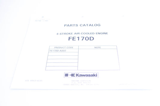 New OEM Kawasaki 99910-A140 Parts Catalog FE170D NOS
