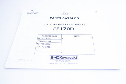 New OEM Kawasaki 99910-A445 Parts Catalog FE170D NOS