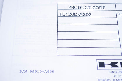 New OEM Kawasaki 99910-A606 Parts Catalog FE120D NOS