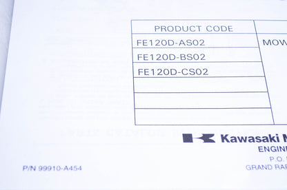 New OEM Kawasaki 99910-A454 Parts Catalog FE120D NOS