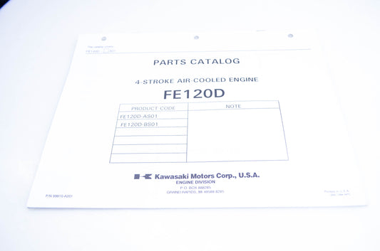 New OEM Kawasaki 99910-A201 Parts Catalog FE120D NOS